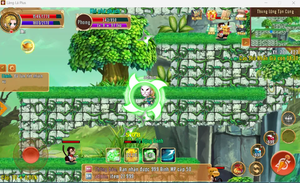 Nhân vật và thế giới trong game Làng Lá Base